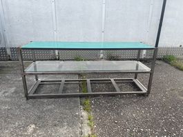 Glastisch aus Metall & Glas Top!