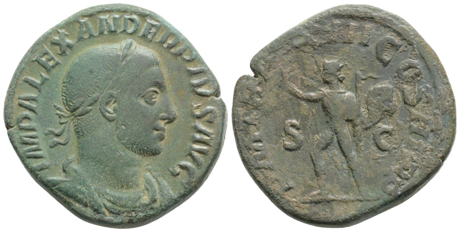 Tutti le monete: SEVERUS ALEXANDER AE sestertius (223 AD) – Usato da La Sarraz venduto da classicworldcoins