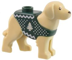 LEGO 105143pb04 Labrador / Rescue Dog with Dark Green Vest