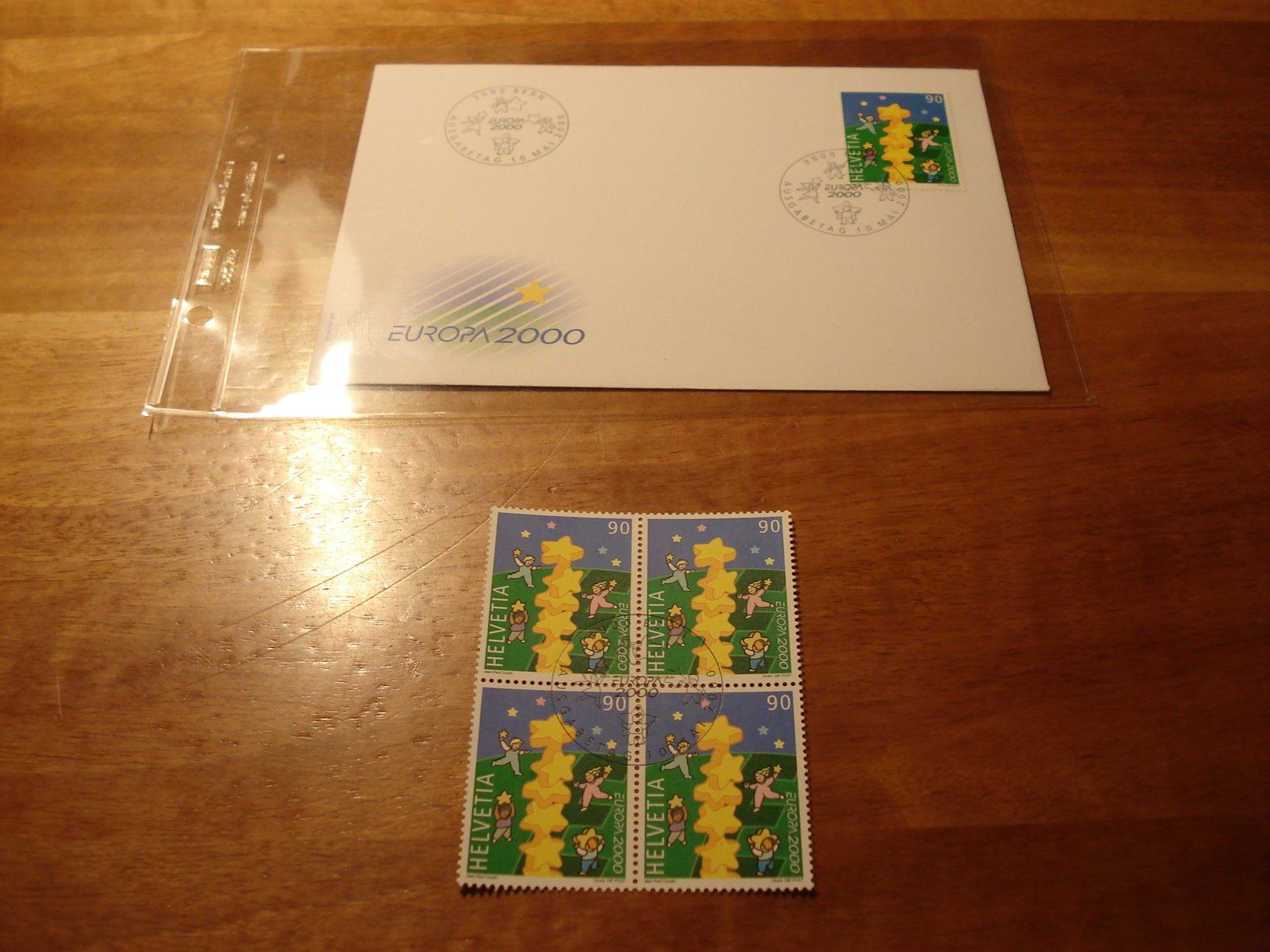 Alle Briefmarken: Sondermarke Europa, 2000. FDC + 4erblock ET-o – Gebraucht aus Niederwil AG von morostahu 1