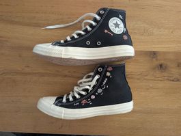 Original Converse Blumen Schwarz Gr. 40