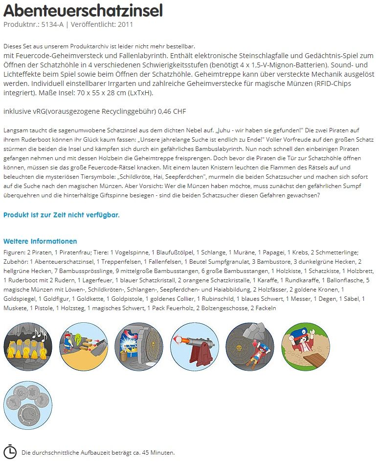 Playmobil Giocattoli: Playmobil Abenteuerschatzinsel 5134-A – Usato da Steinmaur venduto da Kiki_m240 3