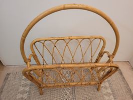 Zeitungsständer Rattan Vintage