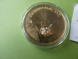 vergoldete Medaille PP 50 mm - Gotthard-Basistunnel