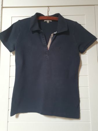 Damen Poloshirt von Burberry, schwarz, Gr. S