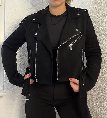 Schwarze Bikerjacke