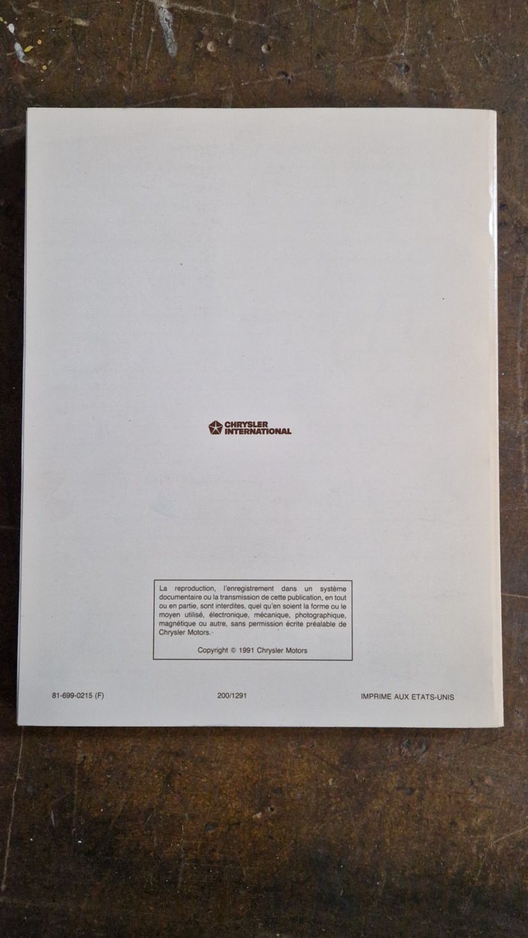 Bücher: Methodes de diagnostic: Chrysler International 1992 – Gebraucht aus Zürich von jhkag 2