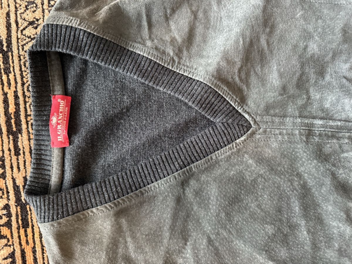 Maglioni & Felpe: Il Granchio Wollpullover mit Leder, Grau – Usato da Locarno venduto da Ery02 2