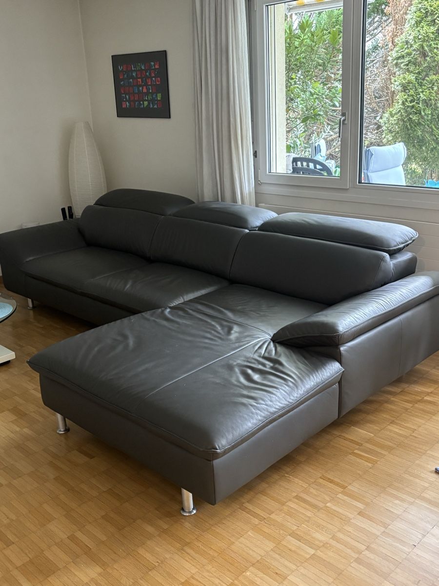 Divani: Sofa Anthrazit Echtleder – Usato da Volketswil venduto da 1970rog 3