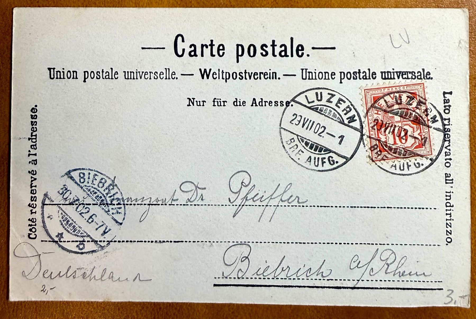 Cartoline postali: Luzern - Belle vue 1902 – Usato da Lutry venduto da Ediego 1