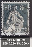 MA128) 141y, Sitzende Helvetia Kreiden Papier Sieg. Kt. 550