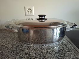 AMC Kochtopf Edelstahl oval mit Zubehör neuwertig