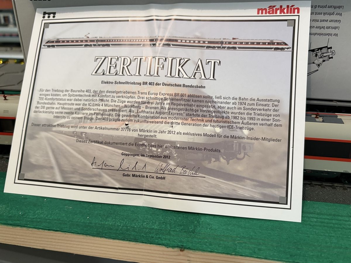Märklin Modellini di ferrovie: Märklin 37778 MHI Modell Br 403 – Usato da Sins venduto da mar_525f 1