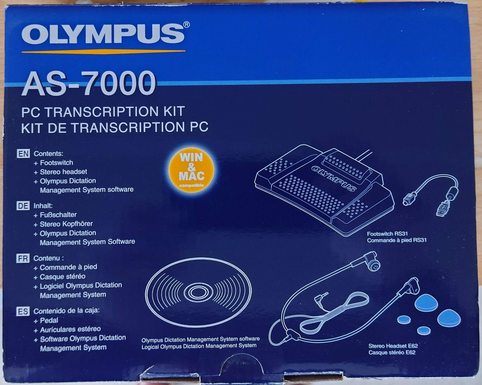 Olympus Aufnahmegeräte: Olympus AS-7000, professionelles  PC- Transkriptionskit – Neu und originalverpackt aus Langendorf von fra_x8t5