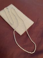 2tlg. Twist-Ketten Set, silberfarben, Kette und Armband, neu