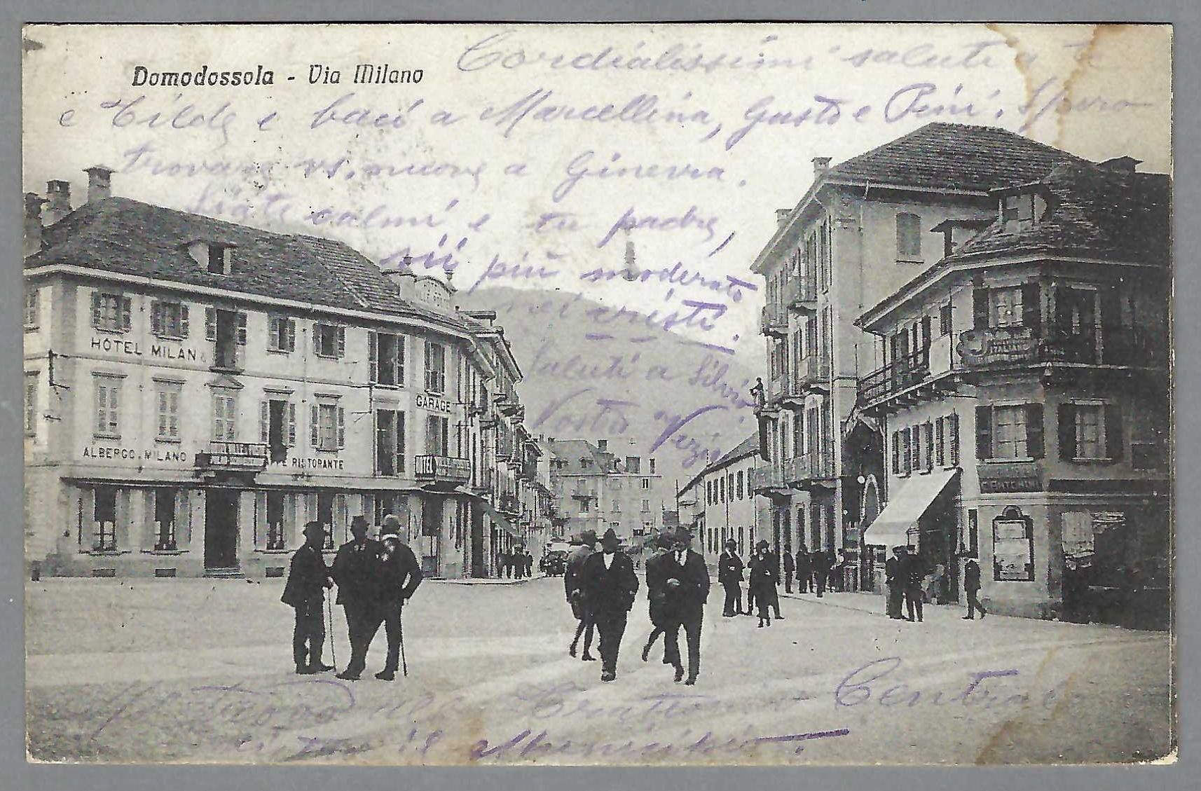 Cartoline postali: 1923, DOMIODOSSOLA, BELEBTE ANSICHT – Usato da Pura venduto da ulisse1957