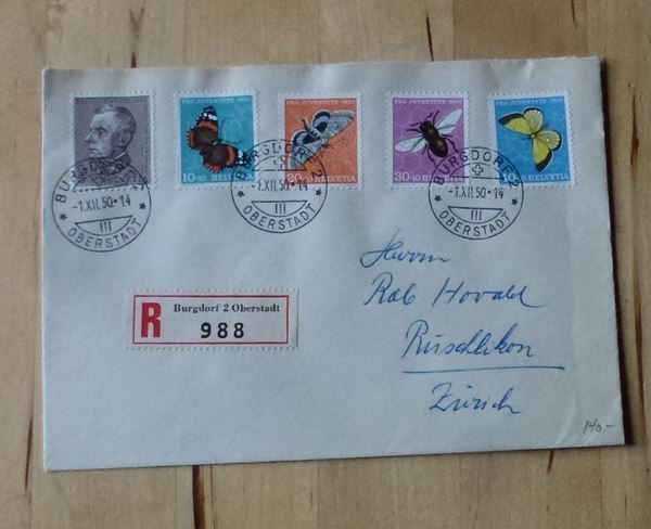 Tutti i francobolli: Ersttag ++ PJ Satzbrief 1950 – Usato da Walkringen venduto da Casablanca777