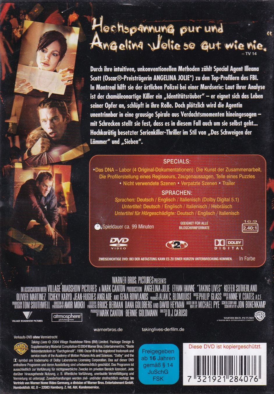 Tutti i DVDs: DVD ab Fr. 1.--, Taking Lives – Usato da Lausen venduto da Mondeo10628 1