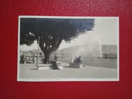 Geneve 1928 Partie am Ufer belebt mit Fontaine