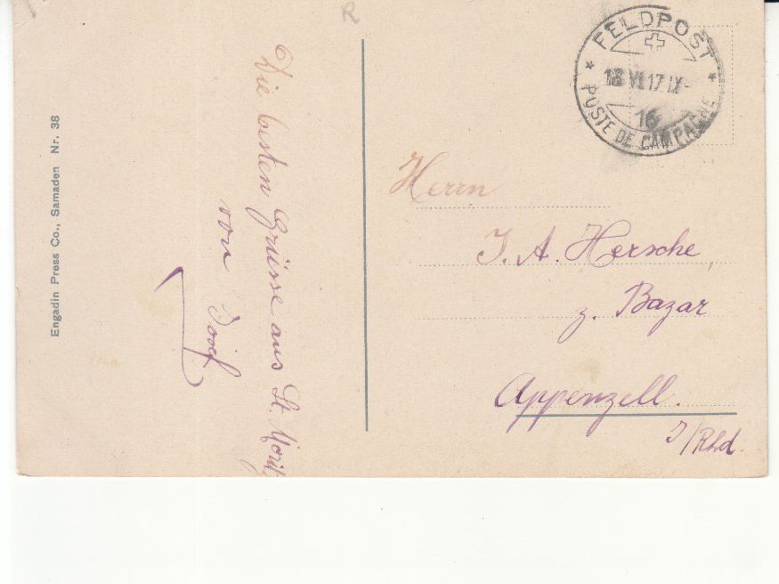 Cartoline postali: St. Moritz Bad 1917 – Usato da Bürglen TG venduto da StampGraf 1