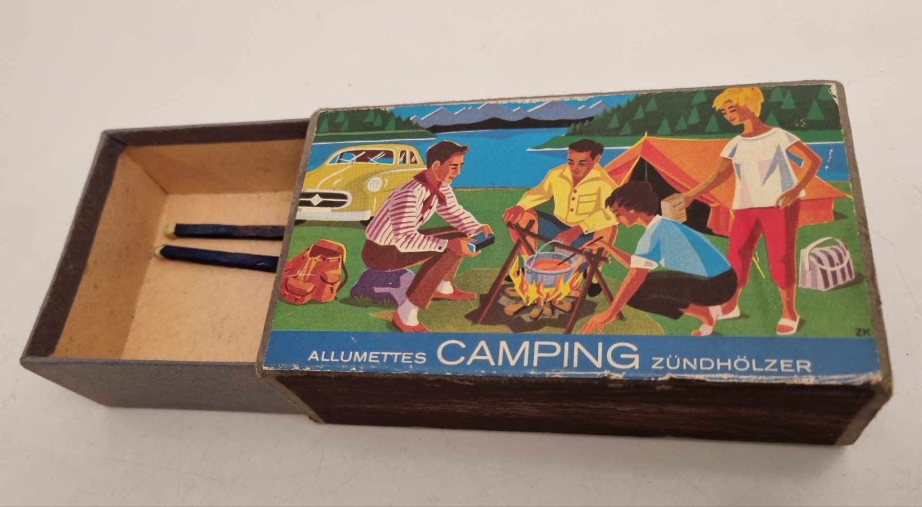 Accendini: Zündholzschachtel "Camping" Vintage – Usato da Olten venduto da Jurablick12 2