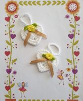 2 Stk. Herzen Anhänger mit Blümchen, crochet, uncinetto 746