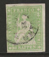1855 : Strubel Nr. 26C, Eckrandstück, signiert  : KP 140.--
