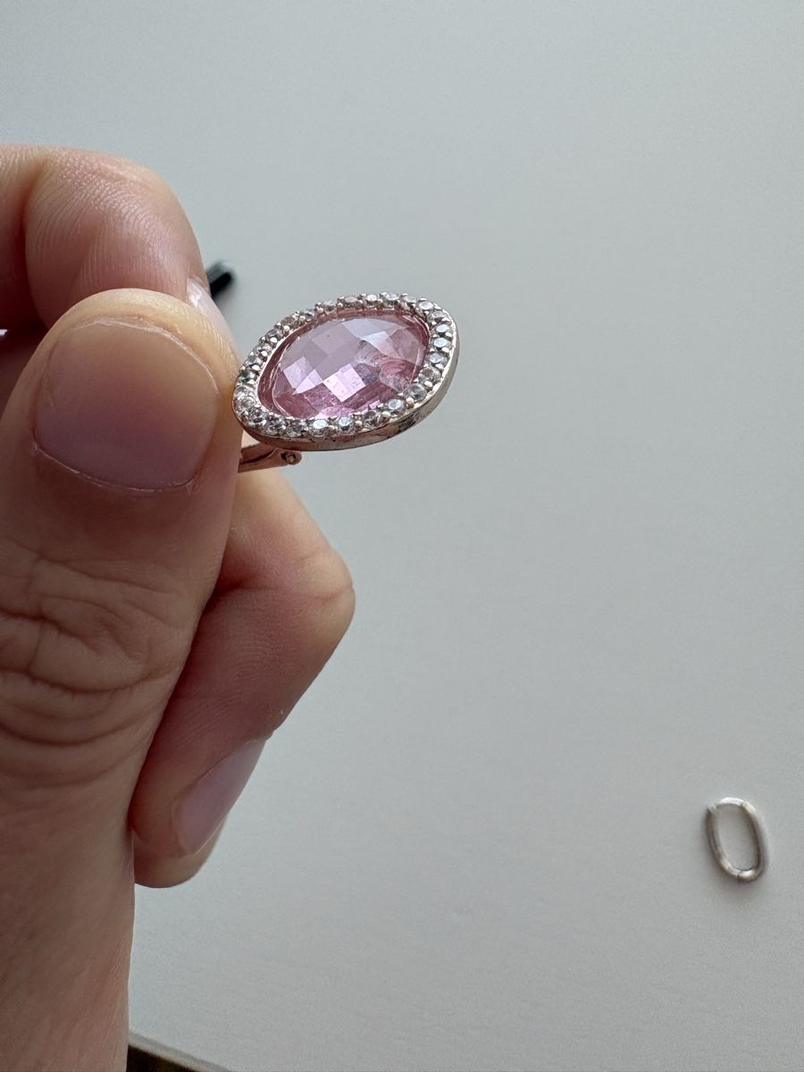 Orecchini pendenti & Orecchini a lobo: Modeschmuck mit rosa Glasstein – Usato da Thun venduto da _Cathy 3