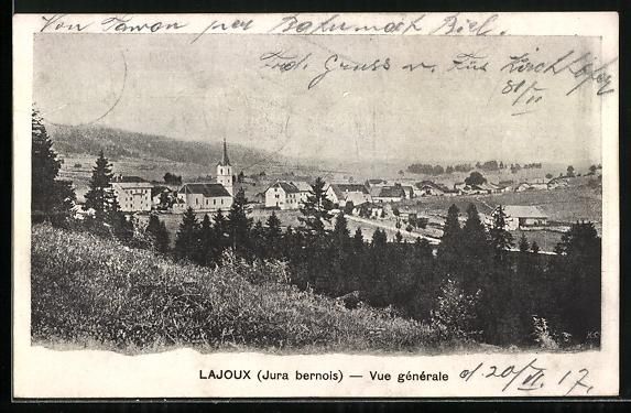Ansichtskarten: Lajoux, Vue générale, Ortsansicht mit  – Gebraucht aus Berlin von bartko-reher