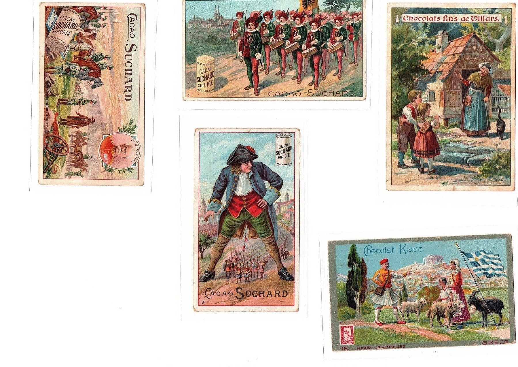 Sammelbilder & Trading cards: Sammelbilder 5 St. Schweizer Schokolade 1900 – Gebraucht aus Mörschwil von antiksalon21