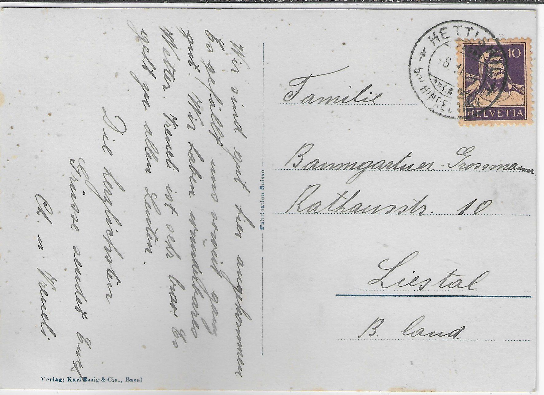 Cartoline postali: Hettiswil bei Hindelbank - Generalansicht – Usato da Ettingen venduto da Kartenplanet 1