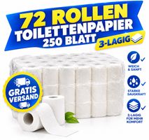 Toilettenpapier XXL 72 Rollen 3-lagig inkl. Versand
