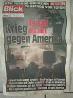 Blick Zeitung Sonderausgabe über den 11. September 2001