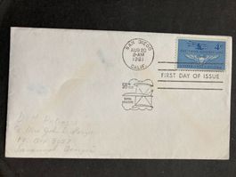 USA 1961 privater FDC Marineflieger Curtiss A-1 San Diego