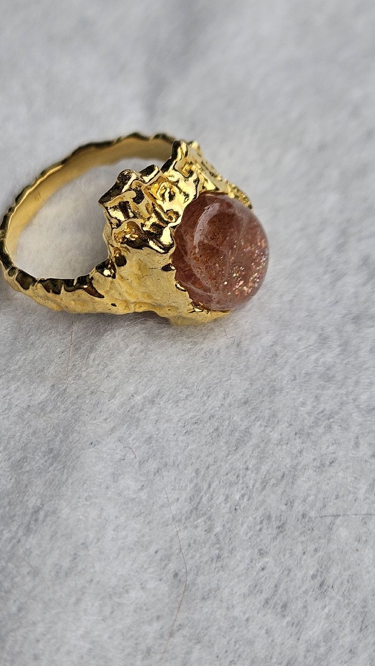 Ringe: belle bague argent plaqué or et pierre soleil – Gebraucht aus Lausanne von Angelite 1