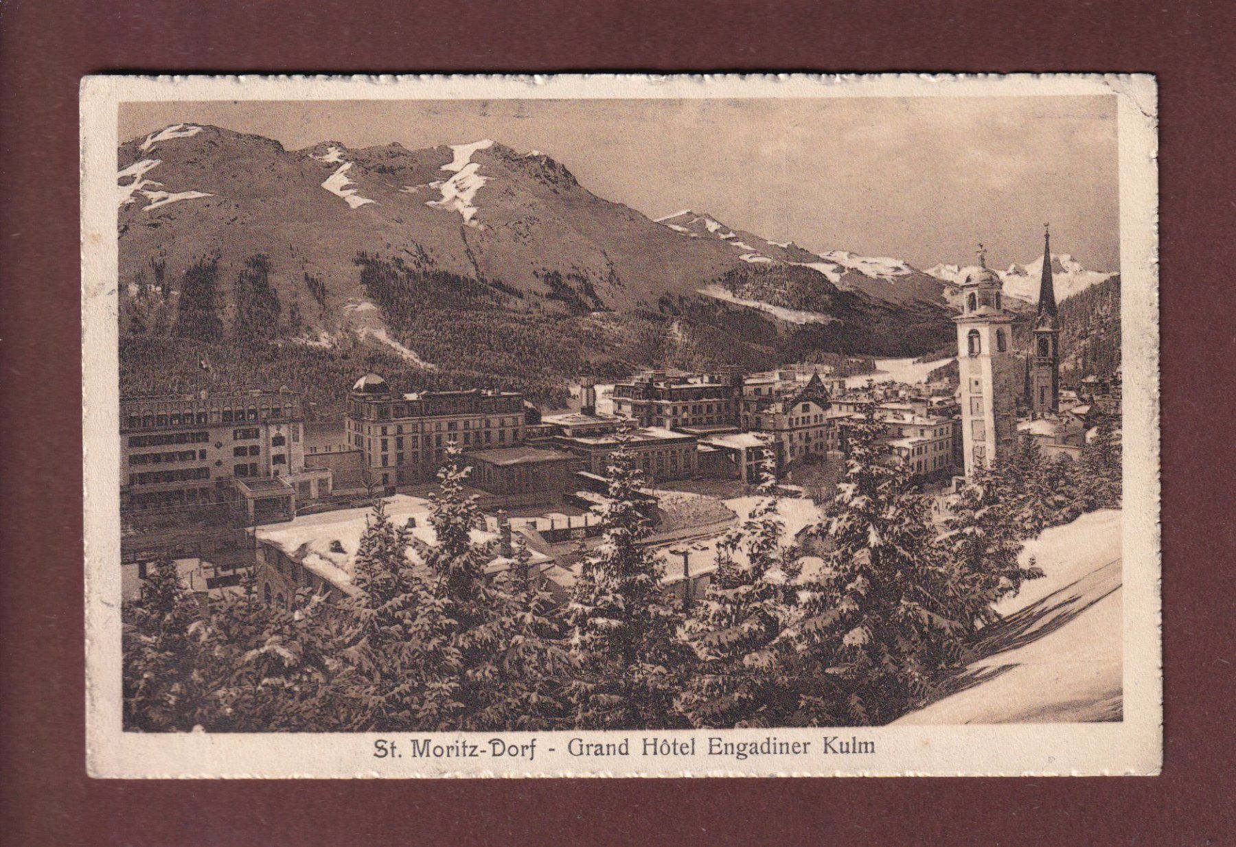 Cartoline postali: ST. MORITZ-DORF - Teilansicht - 1924 – Usato da Pully venduto da nicecards-shop
