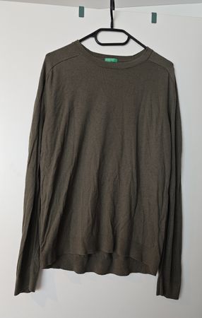 Benetton Herrenpullover in Olivgrün