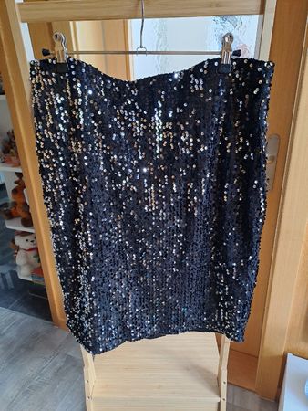Paillettenrock schwarz Grösse 42 von Heidi Klum