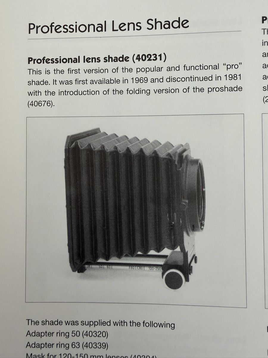 Hasselblad Obiettivi: Hasselblad Professional Lens Shade 40231 – Usato da Zürich venduto da Townes64 5