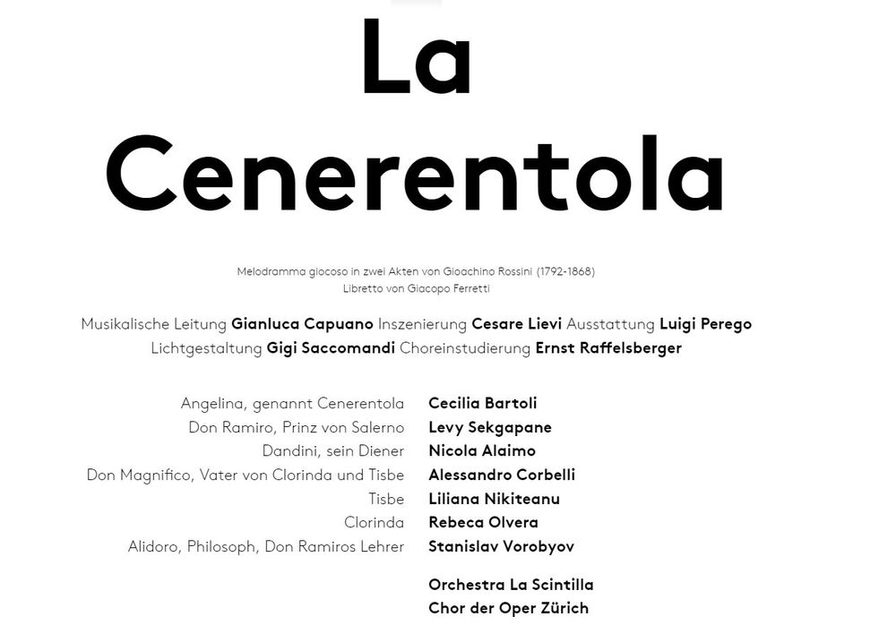 1 Ticket für "La Cenerentola" mit Cecilia Bartoli 21.03.2023 Kaufen