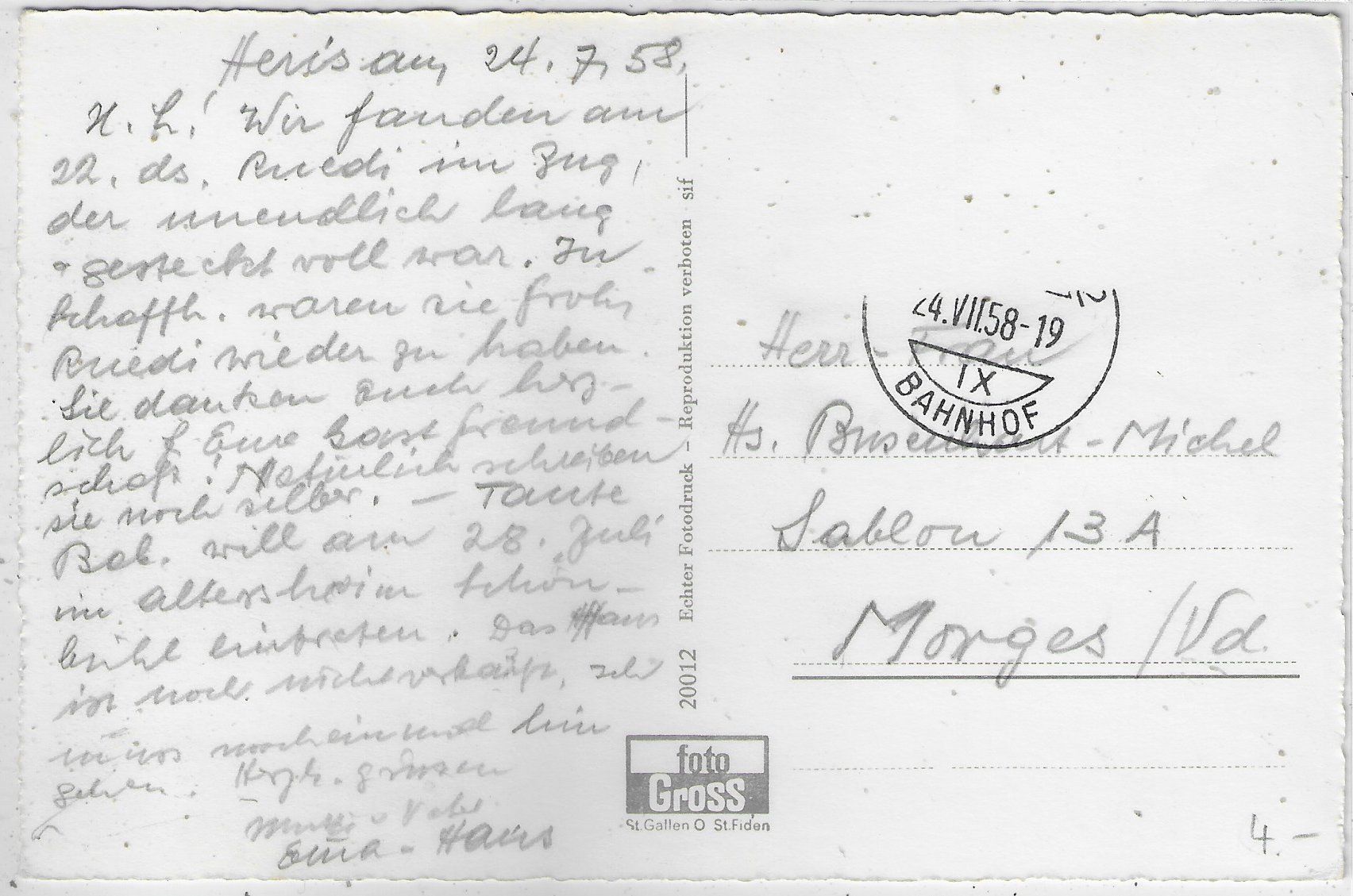 Cartoline postali: Herisau - Dorfpartie – Usato da Ettingen venduto da Kartenplanet 1