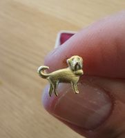 1 Ohrstecker Berhardiner-Hund matt 18 (750/1000) Karat Gold