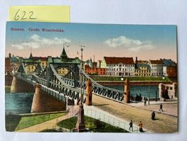 Ansichtskarte Bremen Grosse Weserbrücke, 1920 mit Stempel