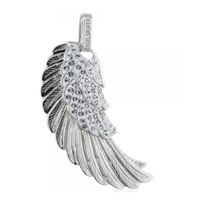 Pendentif aile Engelsrufer strass argenté rhodié platine 