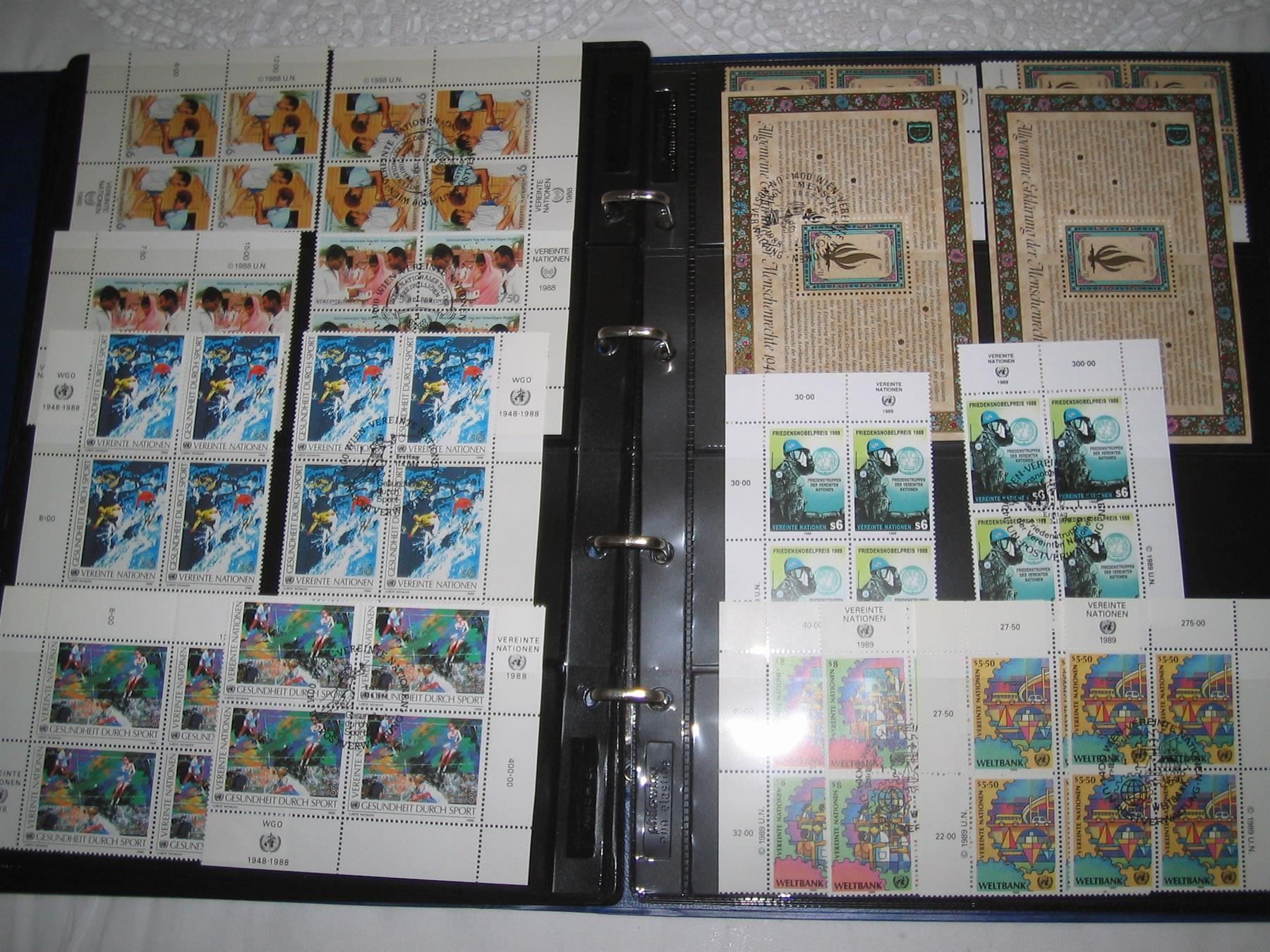 Alle Briefmarken: UNO WIEN V'block Slg Nr. 1 - 122 – Gebraucht aus Winterthur von Kyoung 7
