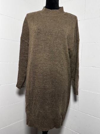 Robe pull JDY maille col montant taupe taille S