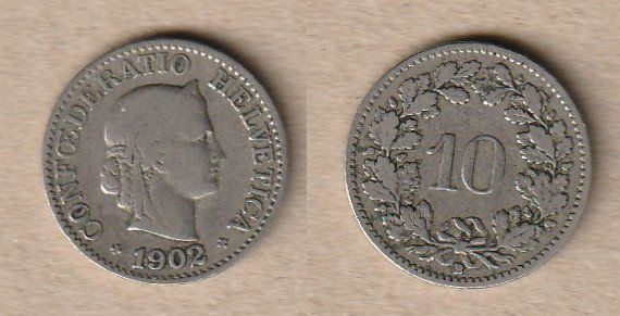 Tutti le monete: 10 Rappen 1902 – Usato da Allschwil venduto da Coinfreak