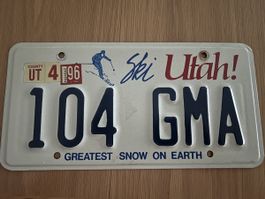 Utah Kontrollschild USA
