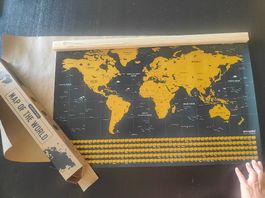 Carte du monde à gratter  Neuve