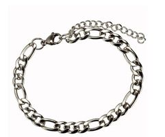 breites 7.5mm Armband Figaro Edelstahl, 20+5cm